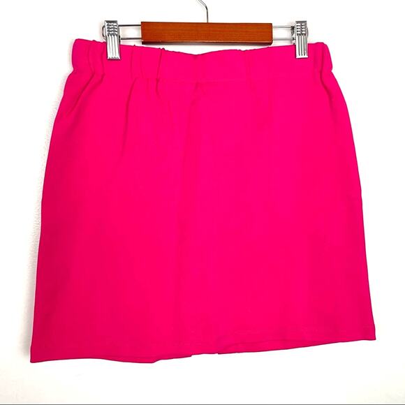 Shinestar | Hot Pink Mini Skirt Criss Cross Front M Barbiecore - Picture 2 of 6